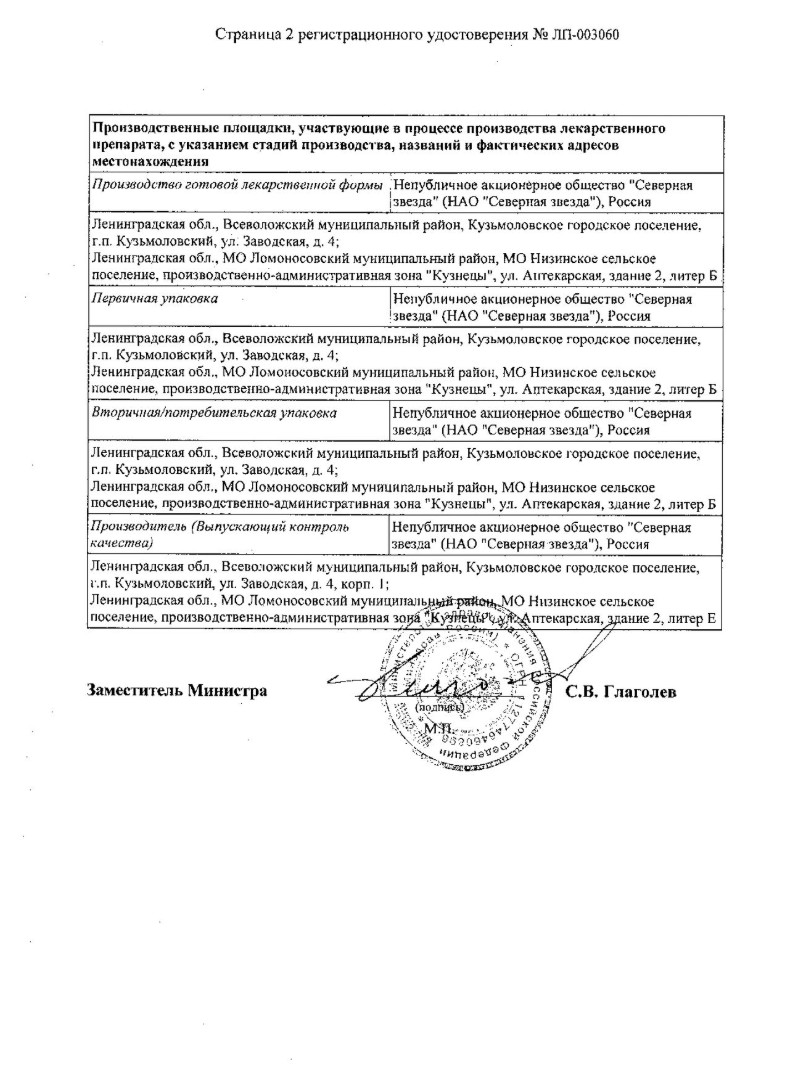 Сертификат на Периндоприл-СЗ, таблетки 8 мг, 60 шт.