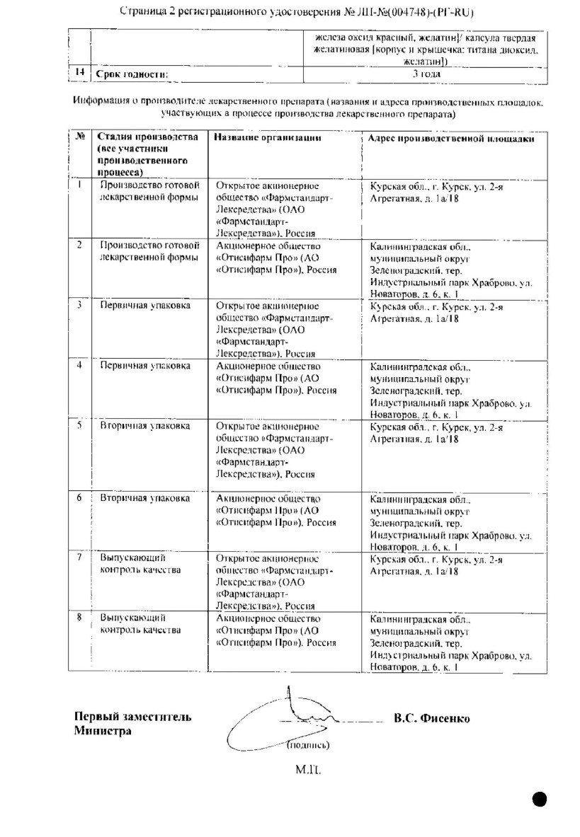 Сертификат на Флюкостат, капсула 150 мг, 1 шт.