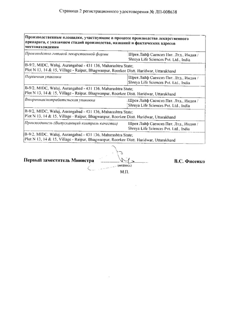 Сертификат на Урсодезоксихолевая кислота, капсулы 250 мг, 50 шт.