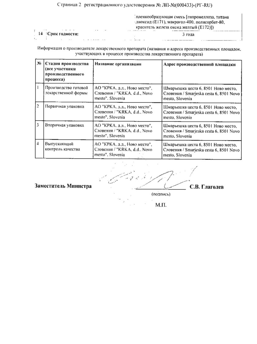 Сертификат на Риолма, таблетки покрытые пленочной оболочкой 50 мг, 30 шт.