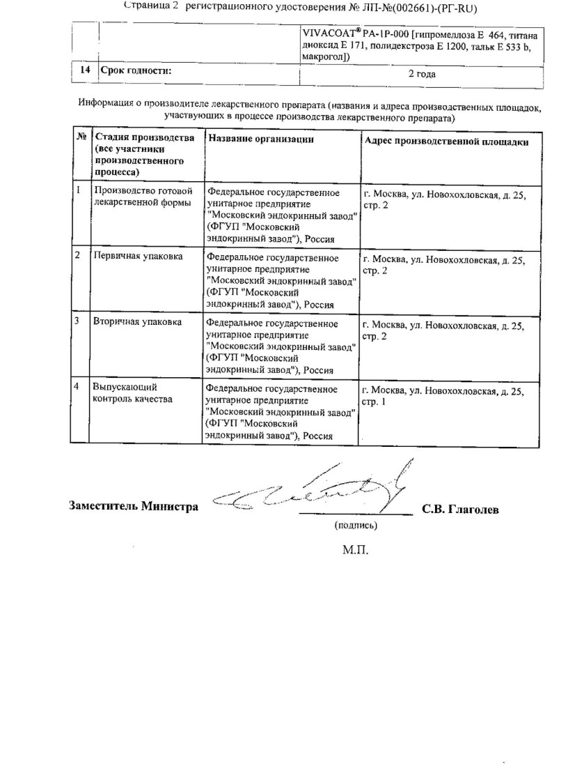 Сертификат на Нейромексол, таблетки покрыт. плен. об. 125 мг, 30 шт.