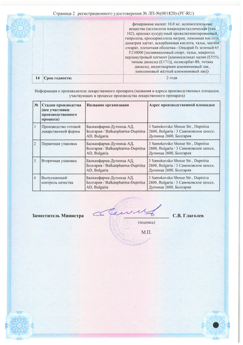 Сертификат на Спазмалгон Эффект, таблетки, 10 шт.