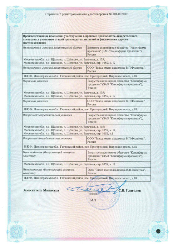 Сертификат на Лозартан-Н Канон, таблетки покрыт. плен. об. 12,5 мг+50 мг, 30 шт.