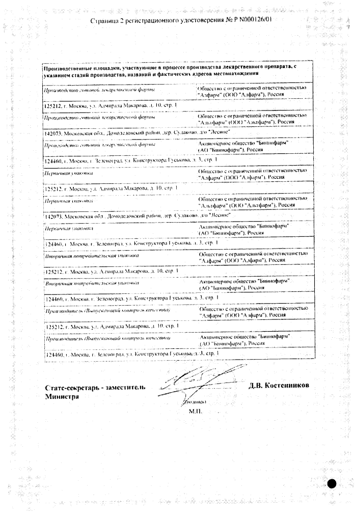 Сертификат на Кипферон, суппозитории 200 мг+500000 МЕ, 10 шт.