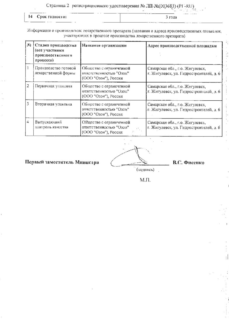 Сертификат на Тербинафин, таблетки 250 мг, 28 шт.