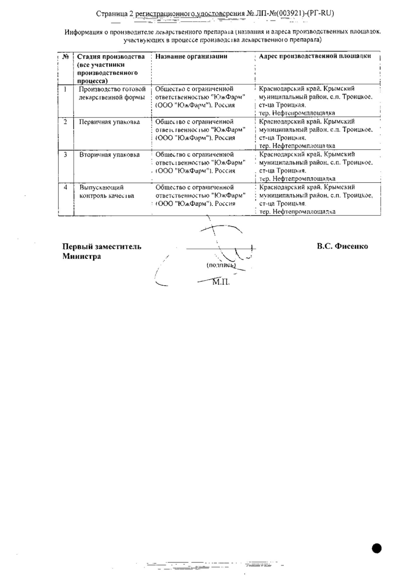 Сертификат на Фурацилин Авексима, таблетки шипучие 20 мг, 10 шт.