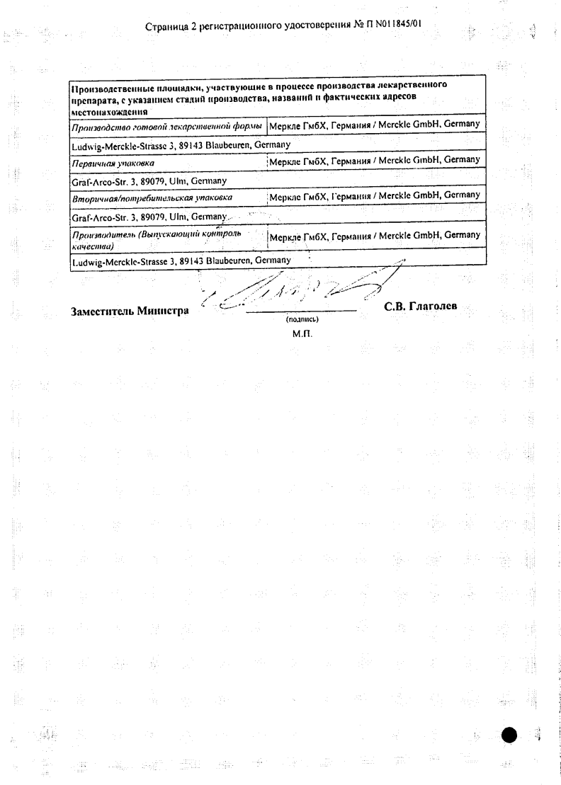 Сертификат на Метопролол-Тева, таблетки 50 мг, 30 шт.