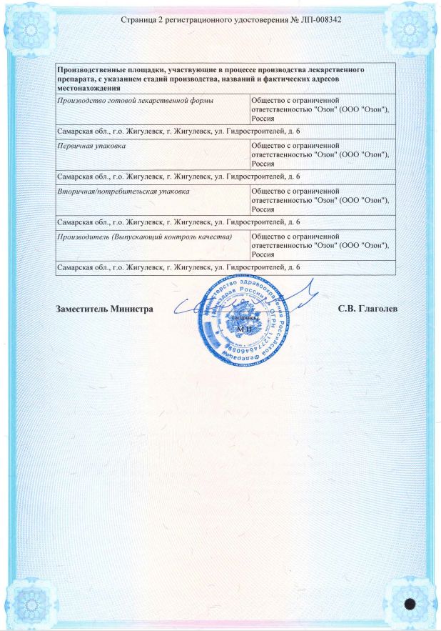 Сертификат на Кандесартан, таблетки 8 мг, 28 шт.